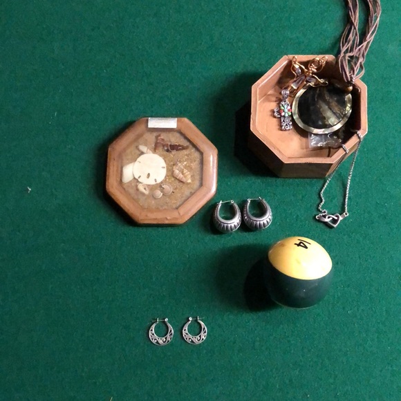 Vintage Sterling Silver Carved Earrings - Picture 2 of 3